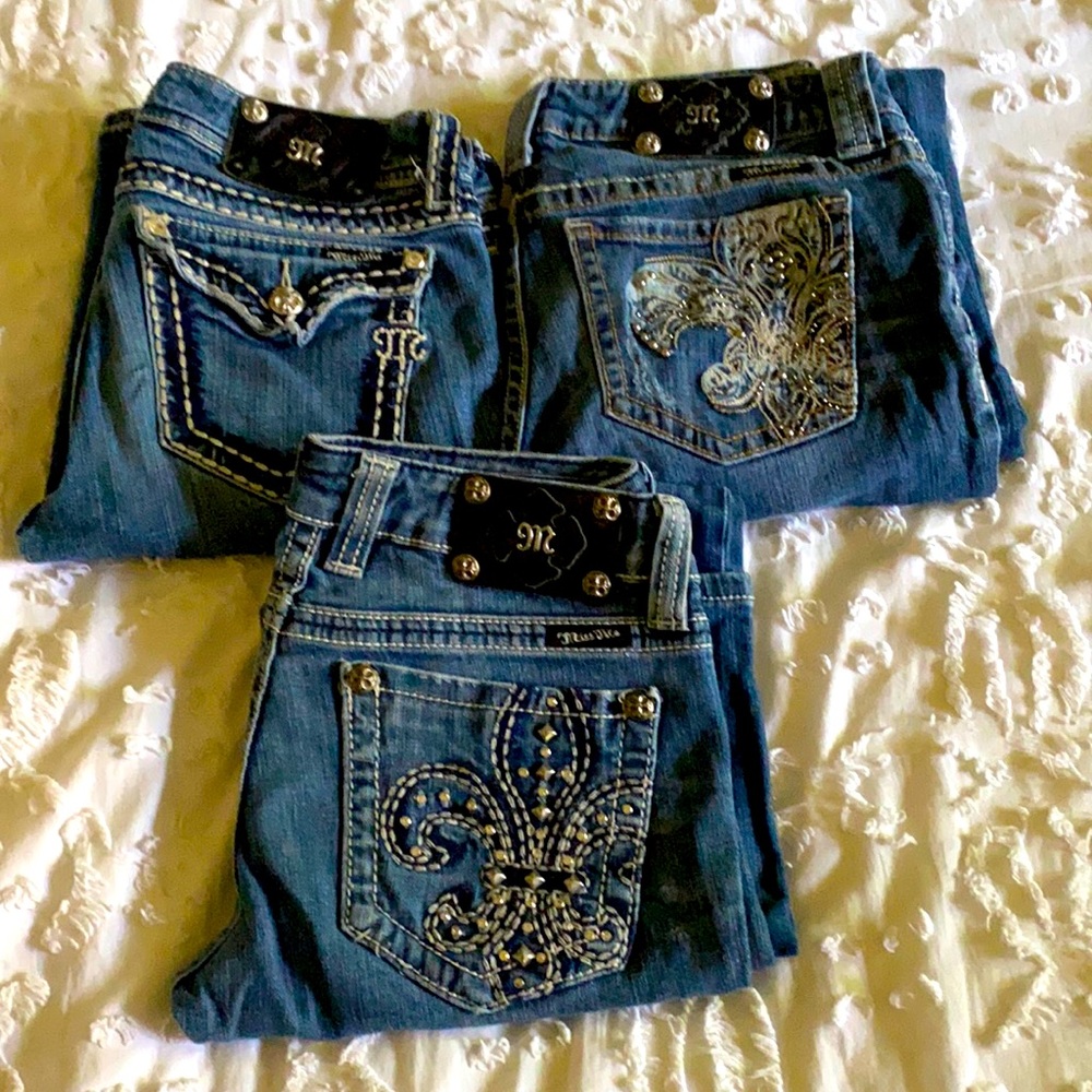Three pairs of miss me jeans size 28- SOLD